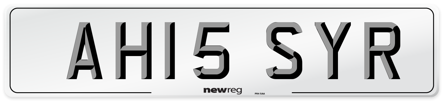 AH15 SYR Number Plate from New Reg